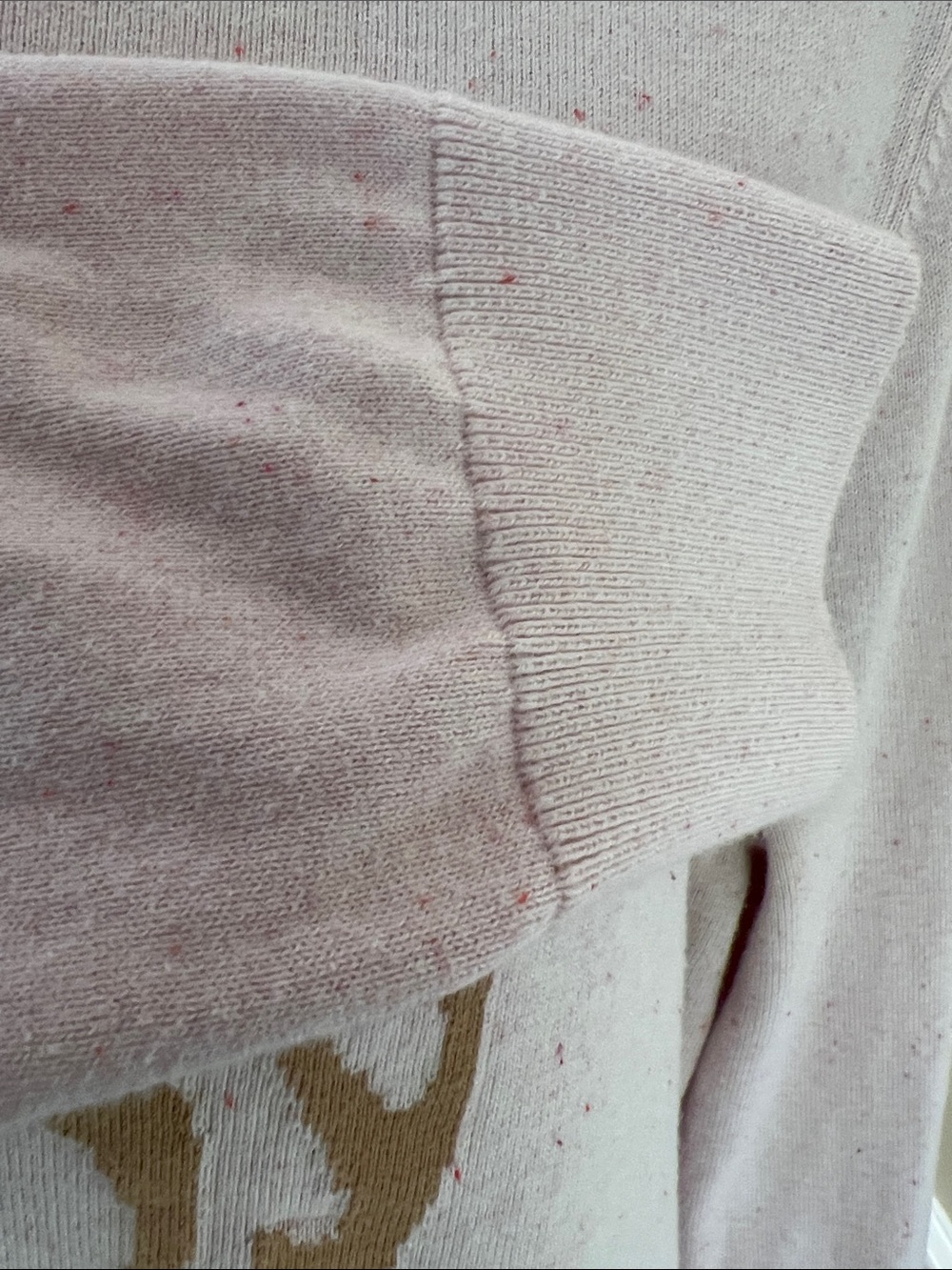 Lands' End long Sleeve Cotton pullover sweater top Pink Large Like New - Picture 9 of 9